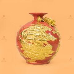 Quả Hút Lộc Men Đỏ Thuận Buồm Xuôi Gió Dát Vàng