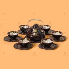 Bộ Ấm Chén Hỏa Biến Nâu Sen Cá