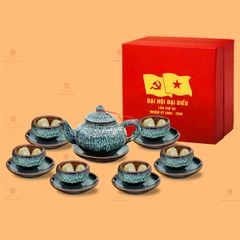 Bộ Ấm Chén Trà Men Hỏa Biến Châu Sa